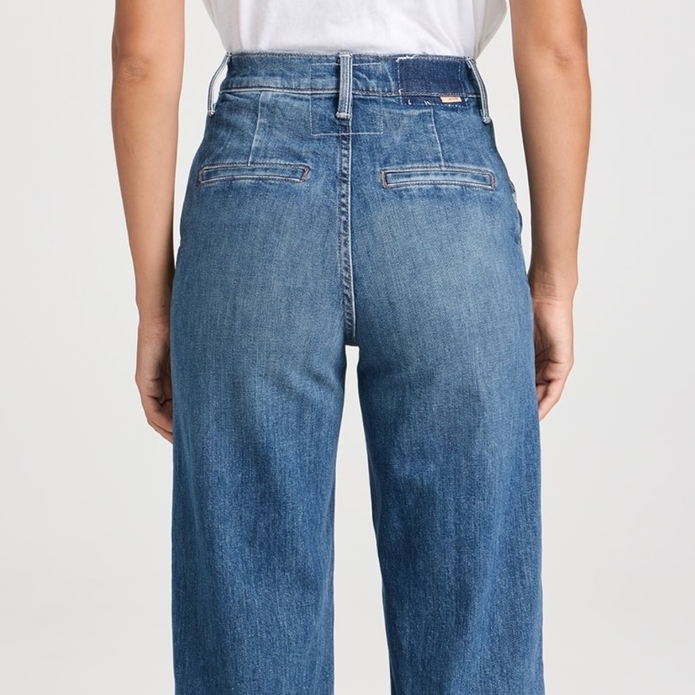 MOTHER High-Rise Wide-Leg Jeans in Washed Blue - Picture 3 of 12